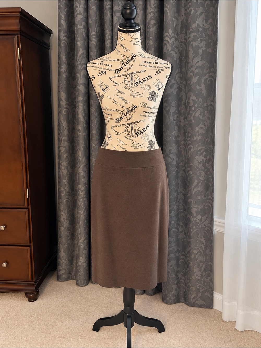 Banana Republic Brown Midi Knit A-Line Skirt